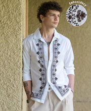 White Embroidered Shirt 100% Cotton