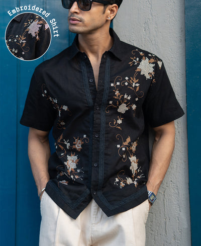 Black Embroidered Shirt