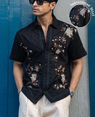 Black Embroidered Shirt