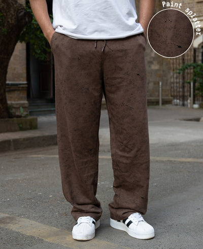 Brown Printed Baggy Fit Trackpant.