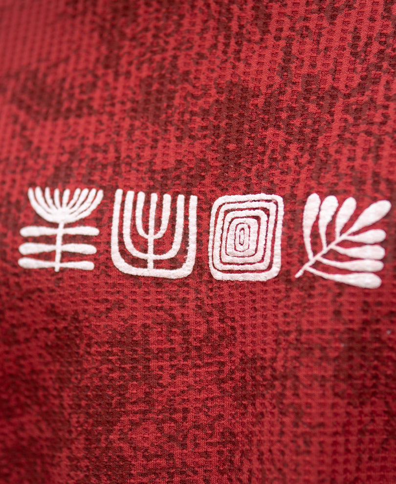 Brick Red Printed T-Shirt.