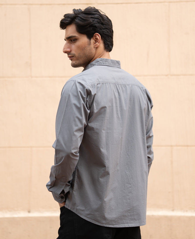 Grey Double Pocket Lightweight Shirt.