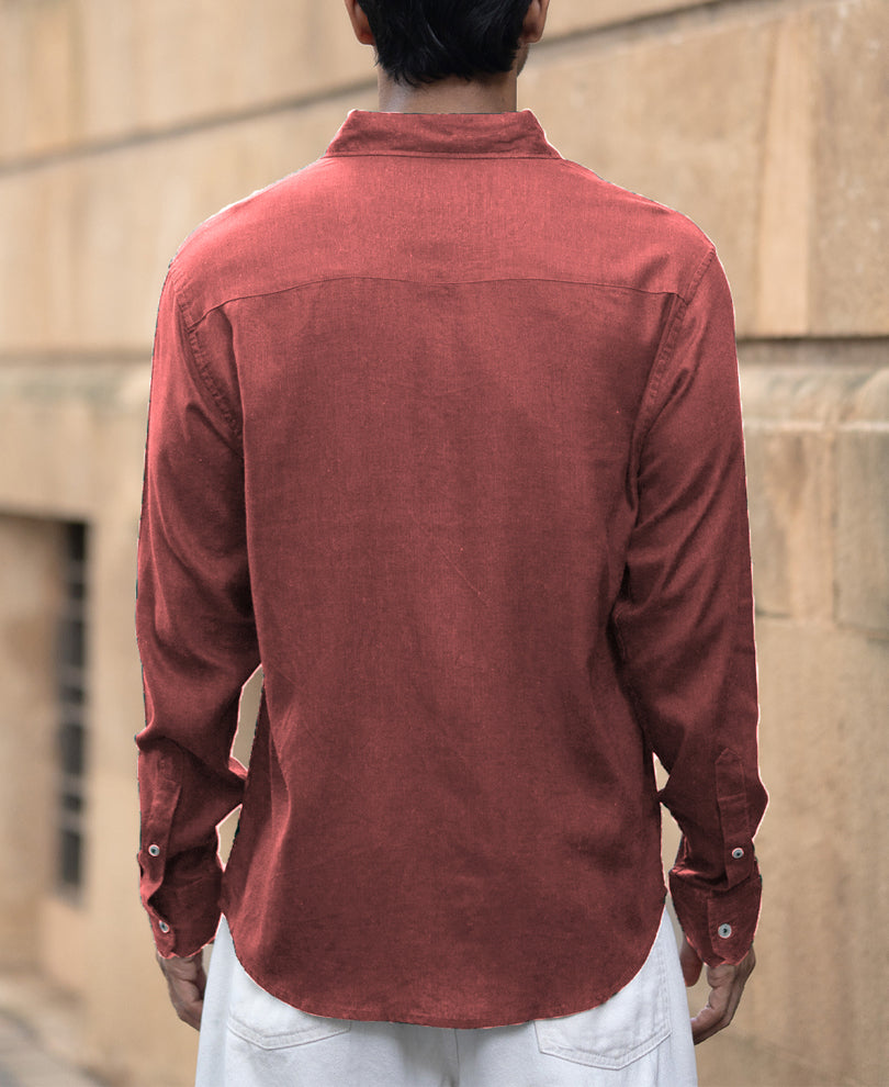 Brick Linen Blend Shirt