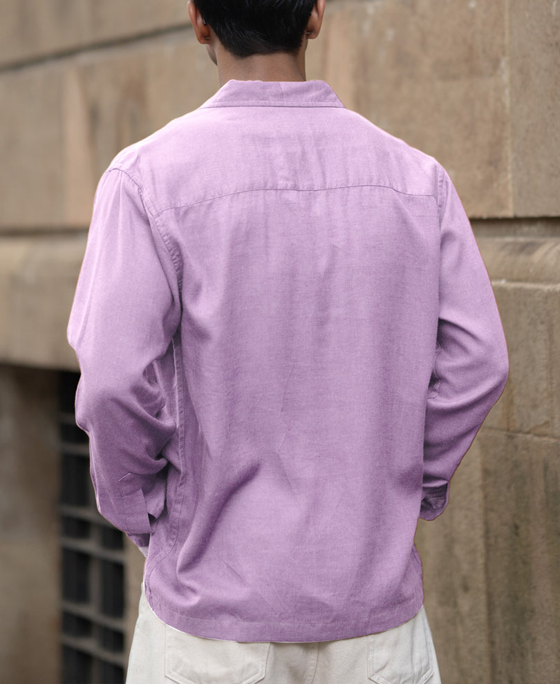 Lavender Double Pocket Linen Shirt