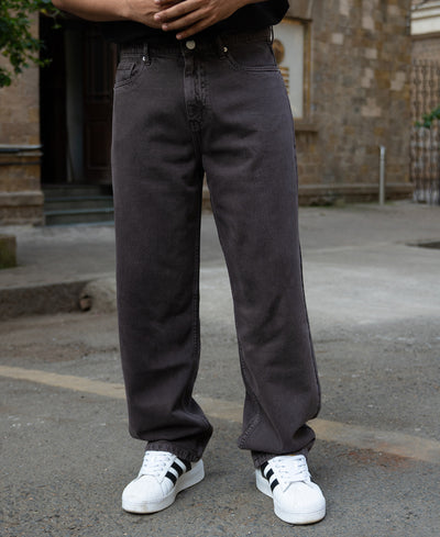 Charcoal Washed Baggy Jeans