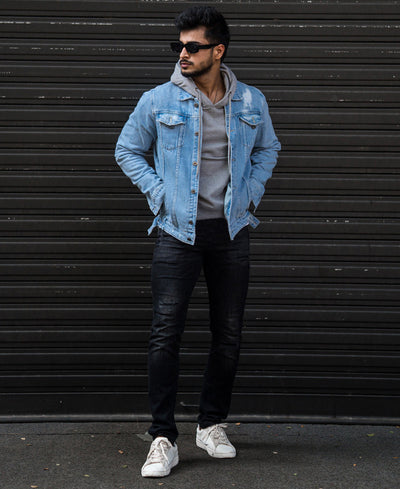 Light Blue Ripped Denim Jacket