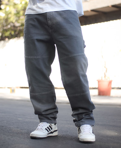 Dark Grey Carpenter Baggy Fit Jeans