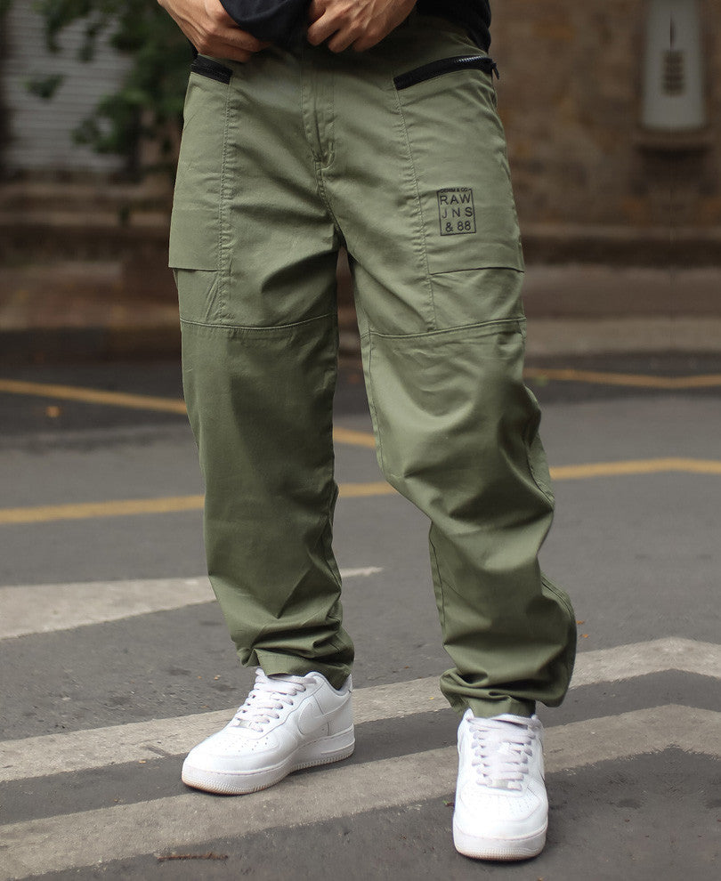 Olive Green Zipped Pocket Cargo Pant