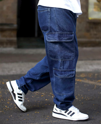 Dark Blue Carpenter Baggy Fit Denim Jeans