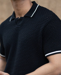 Black Knitted T-Shirt