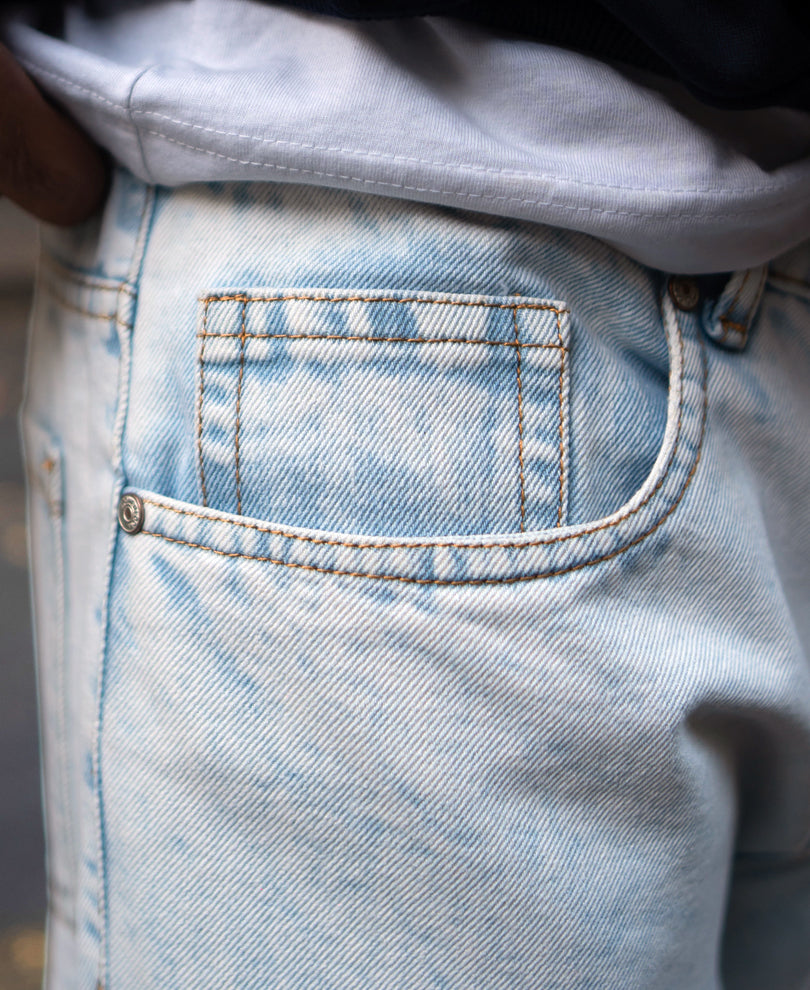 Light Blue Basic Baggy Fit Denim Jeans