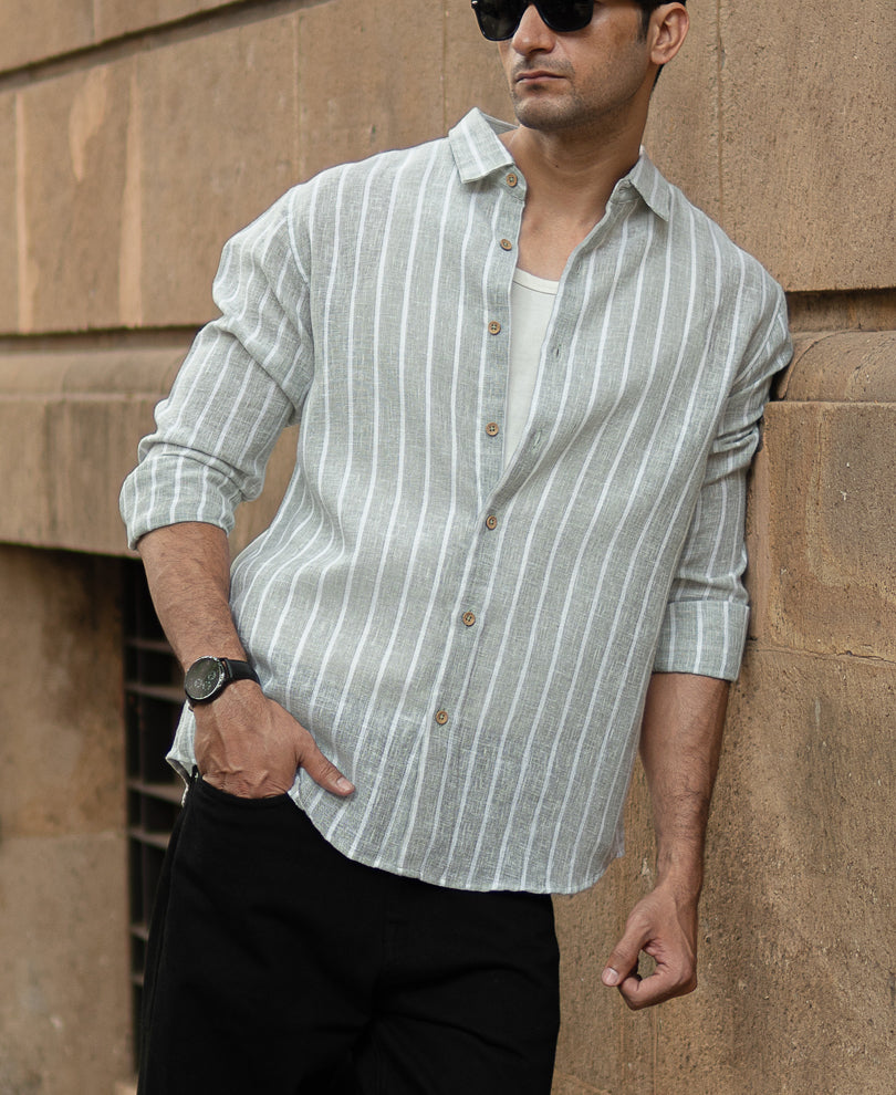 Light Green Stripe Shirt