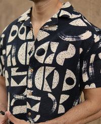 Black Abstract Print Shirt