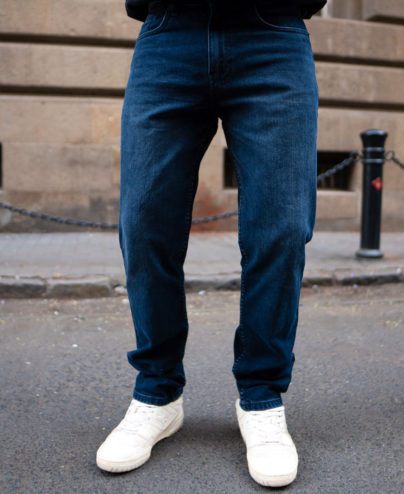Dark Blue Regular Fit Denim Jeans