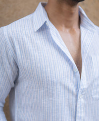 Light Blue Striped Light Weight Shirt
