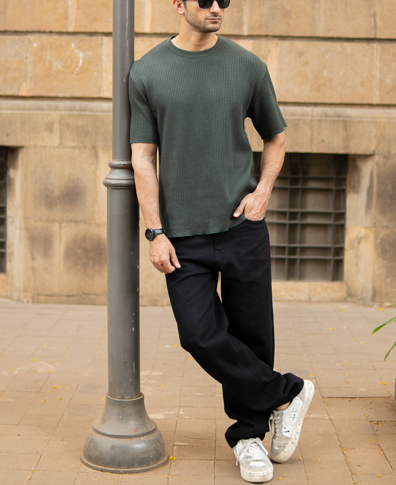 Olive Structured T-Shirt