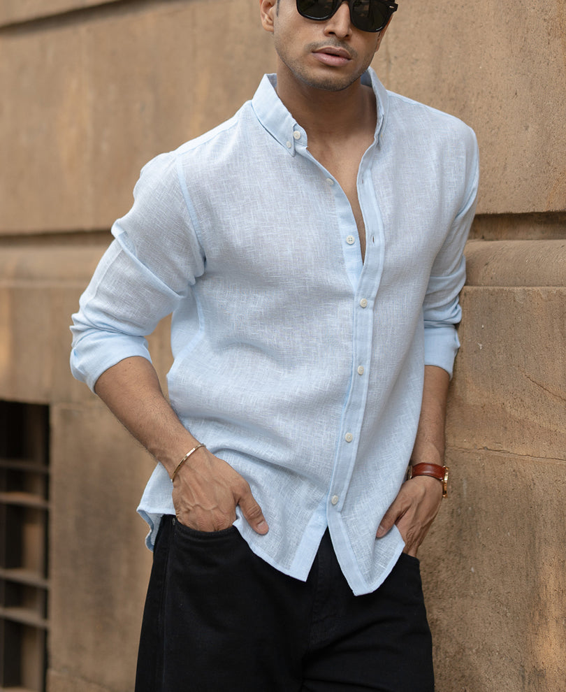 Sky Blue Linen Shirt