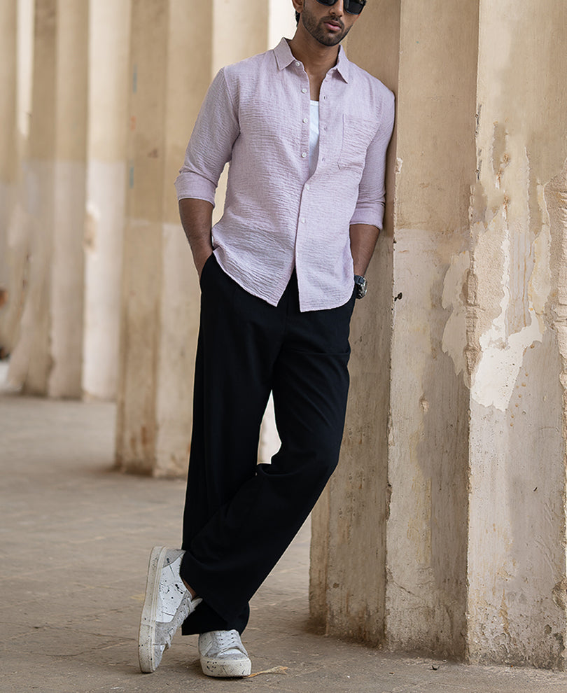 Light Mauve Structured Shirt