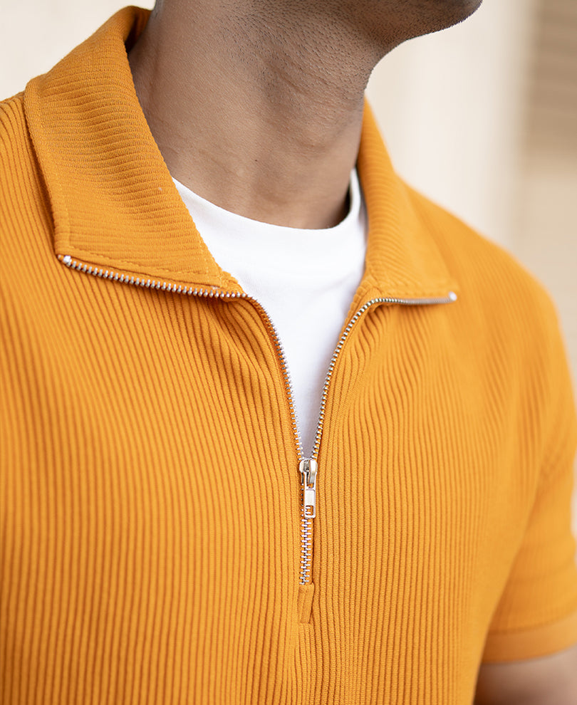 Mustard Regular Fit Half Sleeves T-Shirt