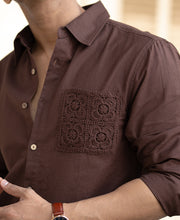 Brown Full Sleeves Regular Fit Linen Shirt