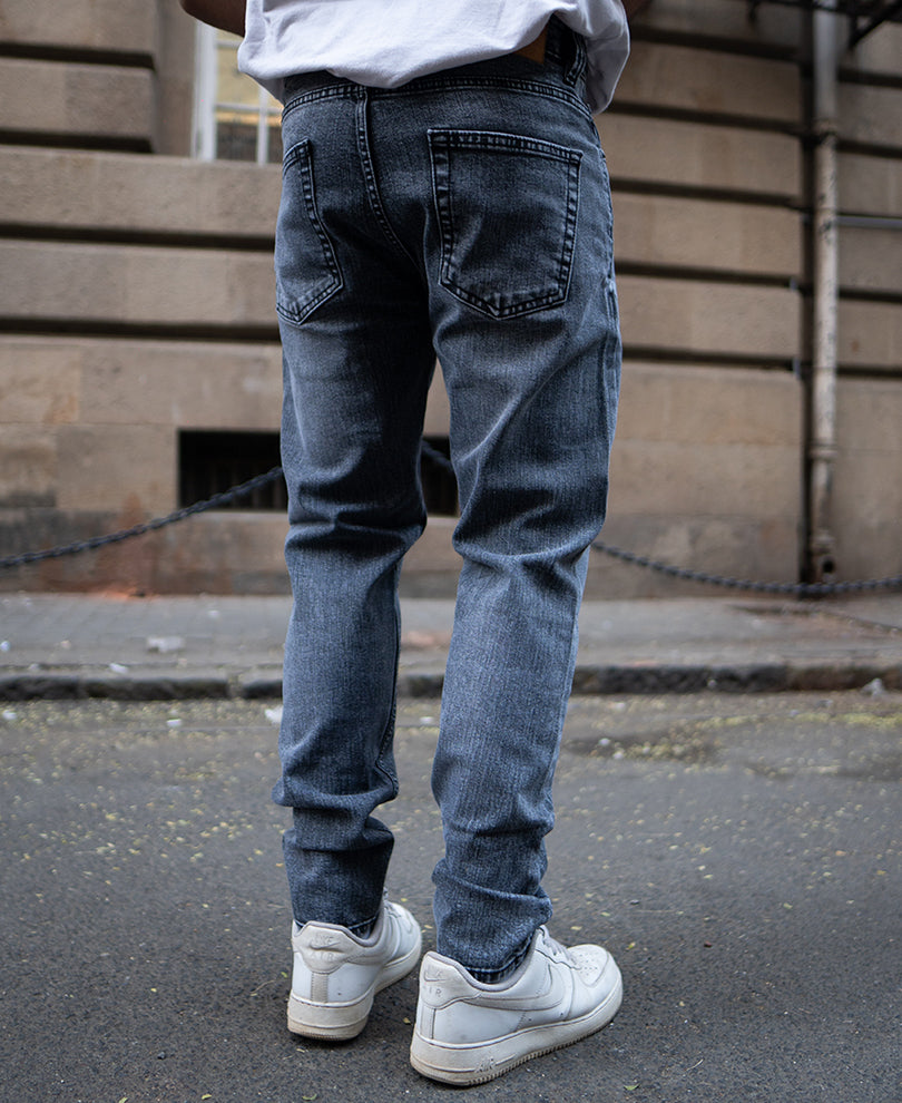Grey Basic Regular Fit Denim Jeans