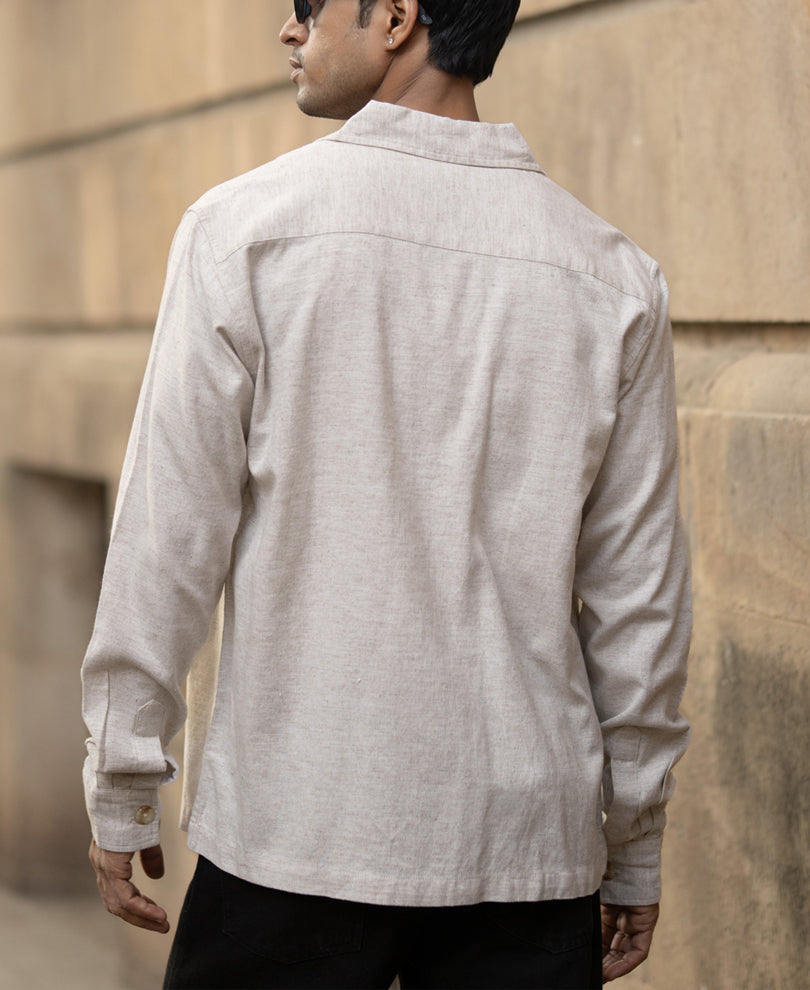 Natural Linen Double Pocket Shirt
