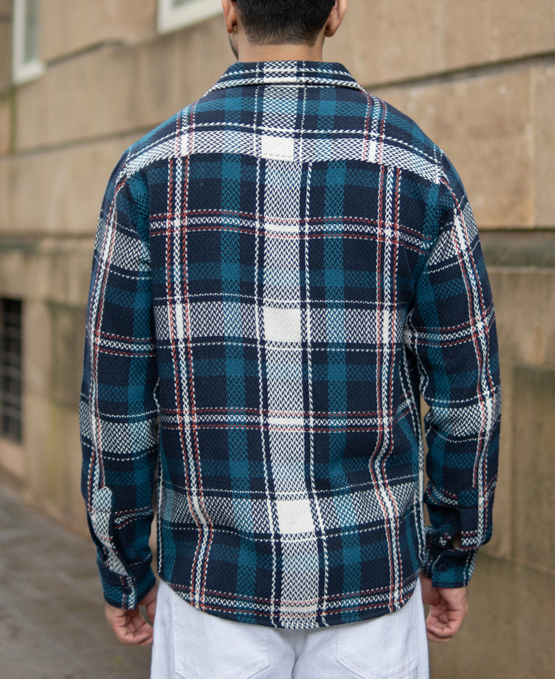 Navy Structured Checks Shirt