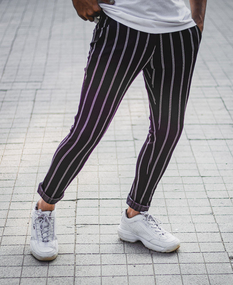 Black Stripes Skinny Fit Chino Pant