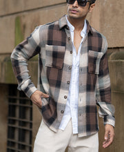 Brown Twill Check Shirt