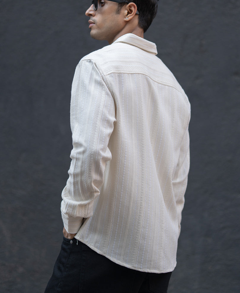 Off White Structure Stripe Shirt