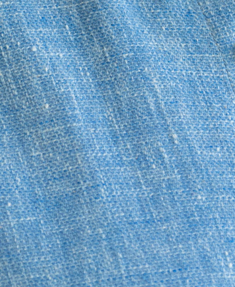 Blue Linen Blend Structured Shirt
