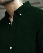 Dark Green Corduroy Buttondown Shirt