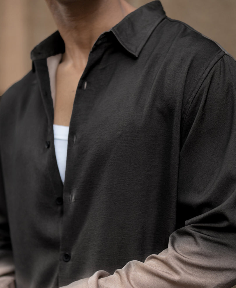 Brown Ombre Satin Shirt