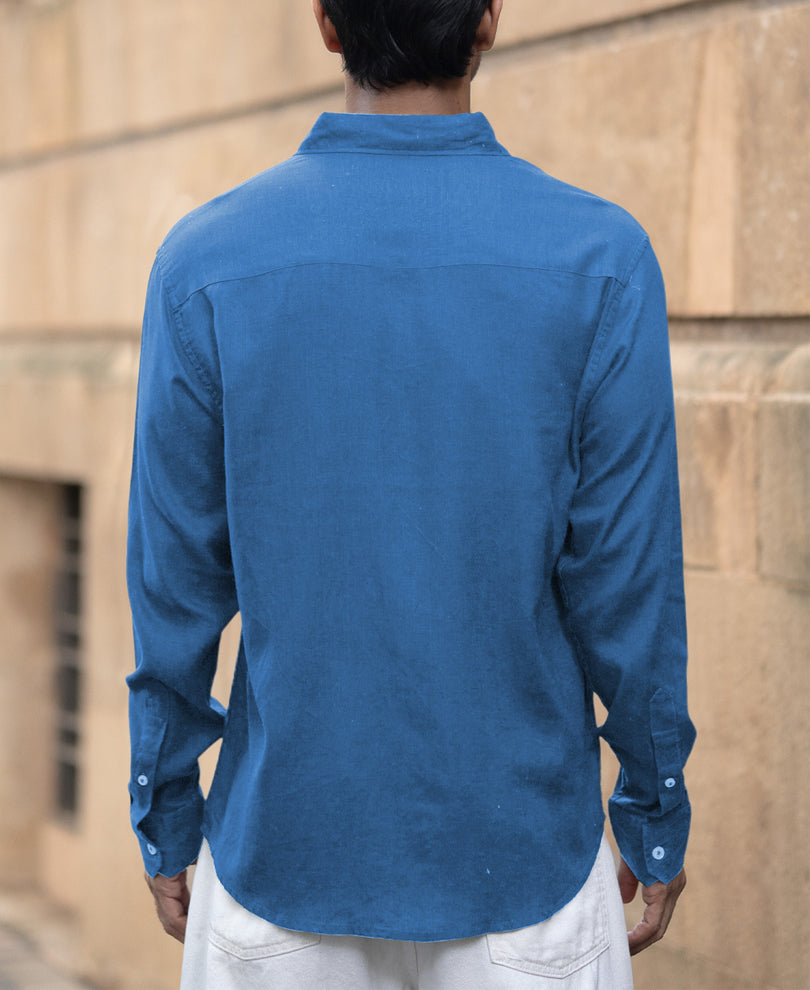 Malibu Blue Linen Blend Shirt