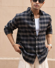 Grey Brushed Checked Shirt