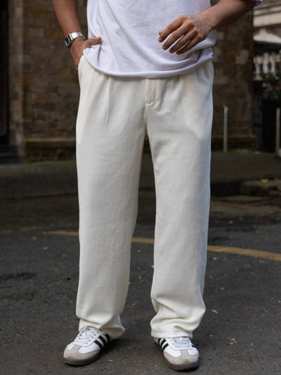 Cream Knitted Gurkha Pant