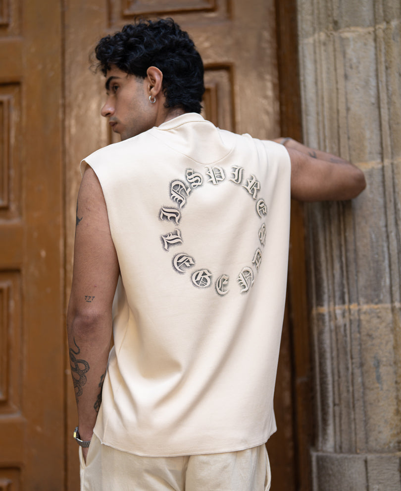 Light Beige Printed Vest