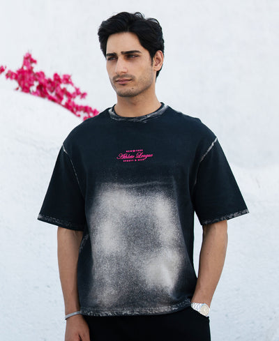 Black Sprayed Graphic T-Shirt