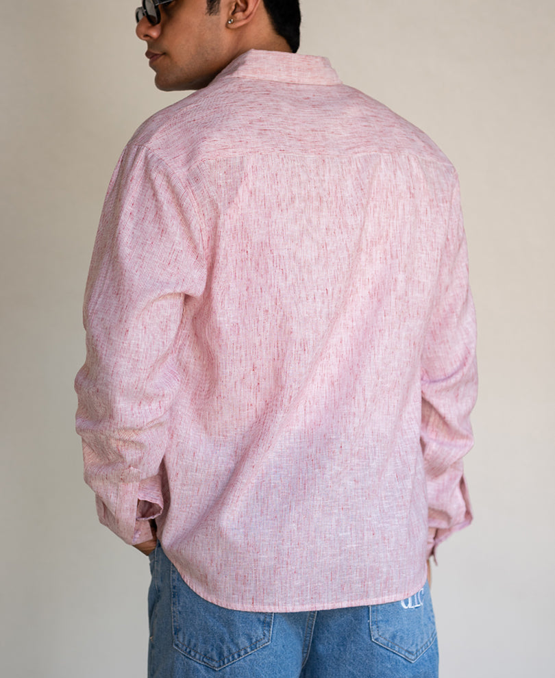 Red Pin Stripe Printed Shirt.