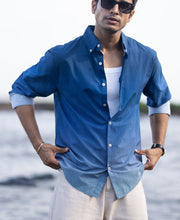 Dark Blue Ombre Stripe Shirt