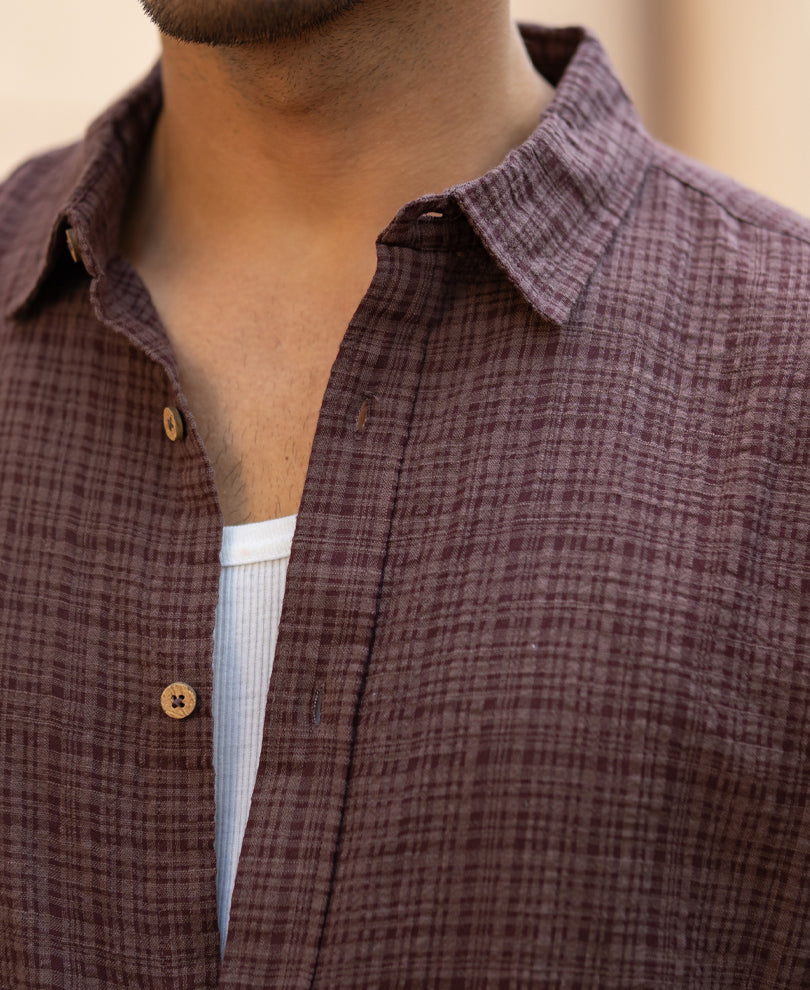 Brown Structured Lightweight Shirt