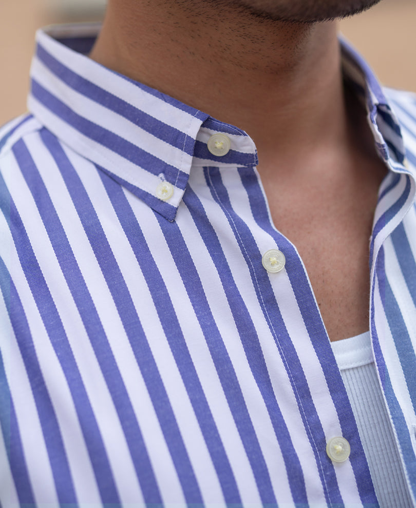 Blue Lightweight Stripe Shirt.