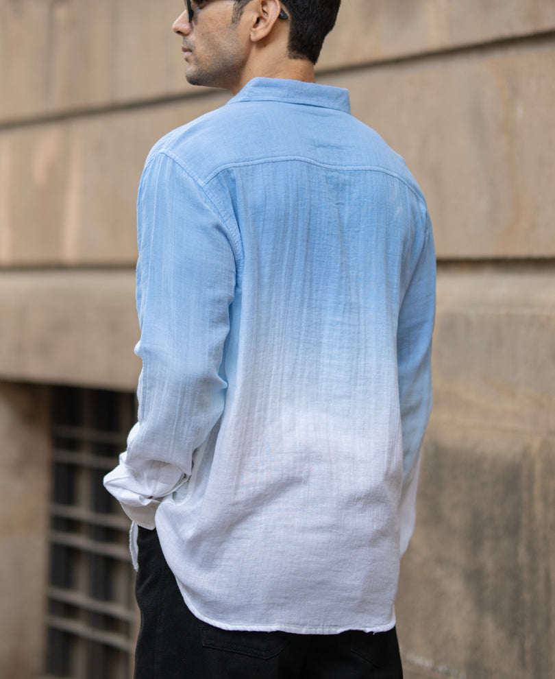 Blue Double Pocket Ombre Shirt