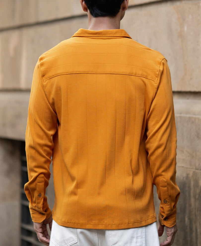 Mustard Structure Knit Shirt