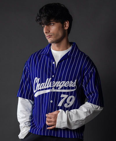 Royal Blue Printed Jersey Shirt