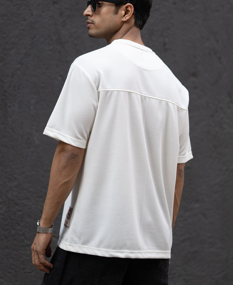 Off White Printed Jersey T-Shirt.
