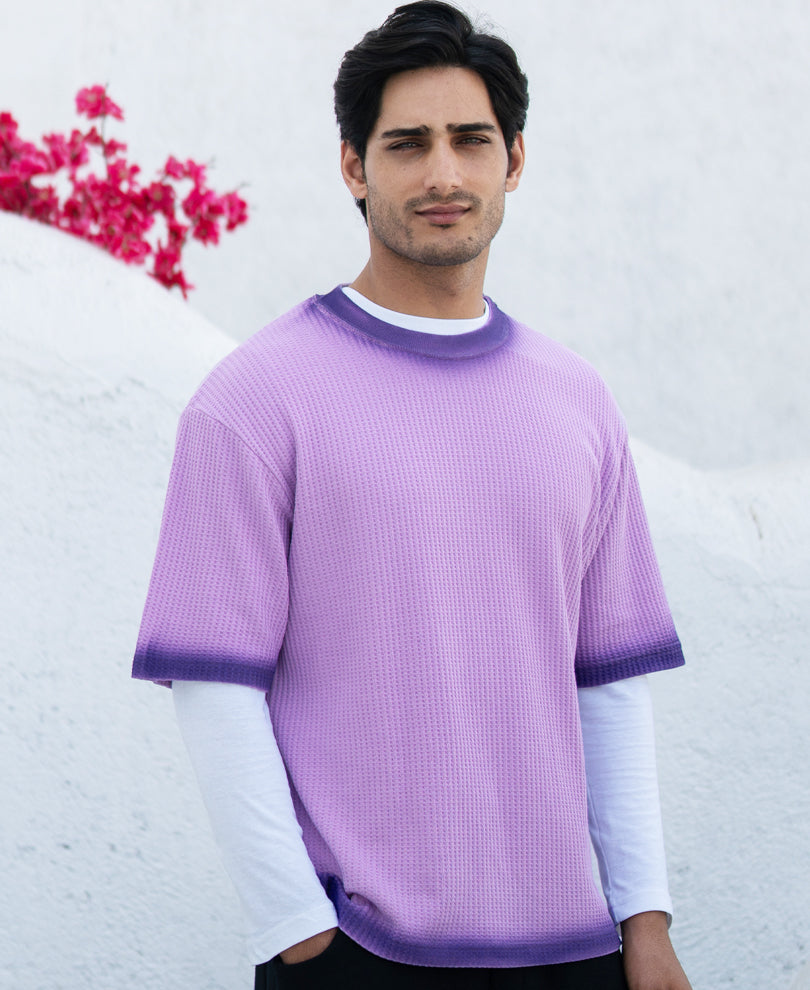 Lavender Sprayed Structure T-Shirt.