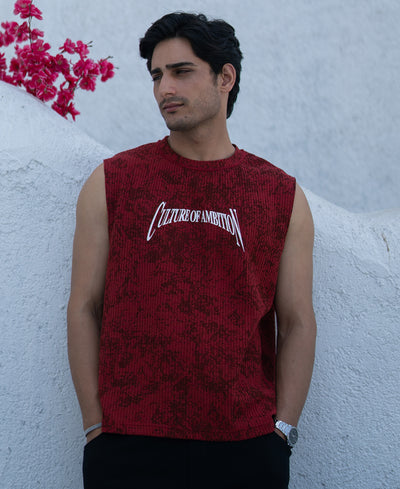 Brick Printed Drop Shoulder Sando