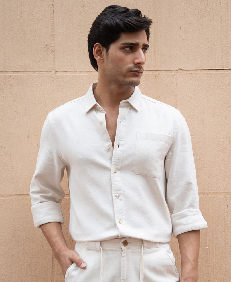 Beige Linen Structured Co-Ord Set