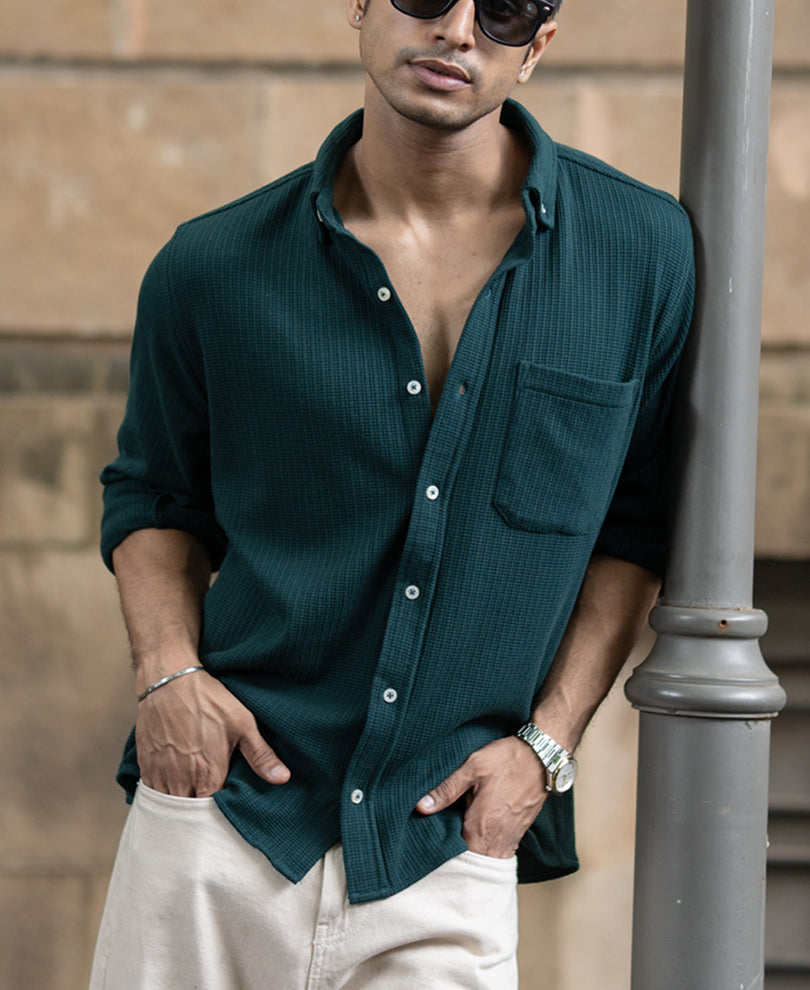 Pine Structured Knit Shirt